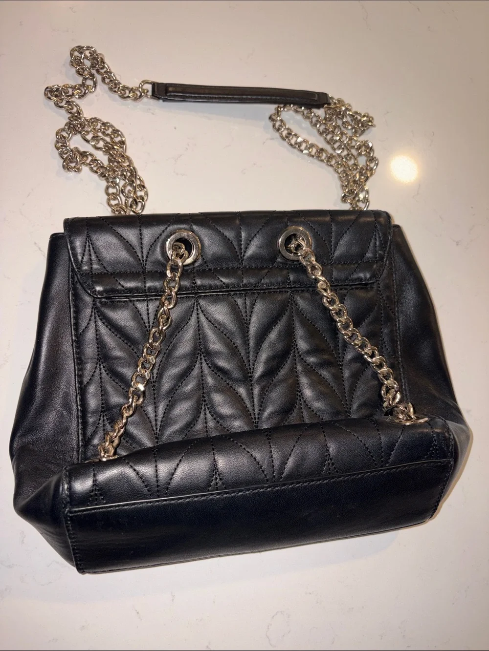 kate spade Black Quilted Leather Chain-Strap Backpack